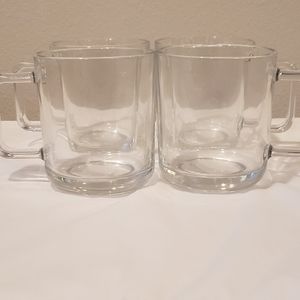Our Table Modern Glass Mug Gourmet Lattie 13oz. 4- Brand New